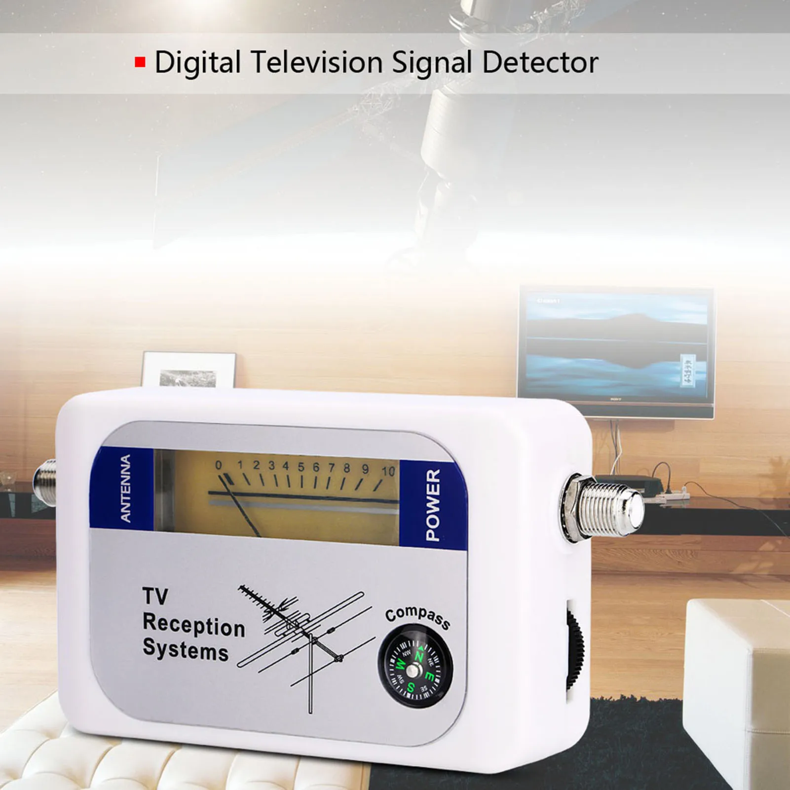 Antenna Signal Finder Mini Finder Digital Aerial Terrestrial TV Antenna Signal Strength Meter Detector Receiver TV Signal Meter