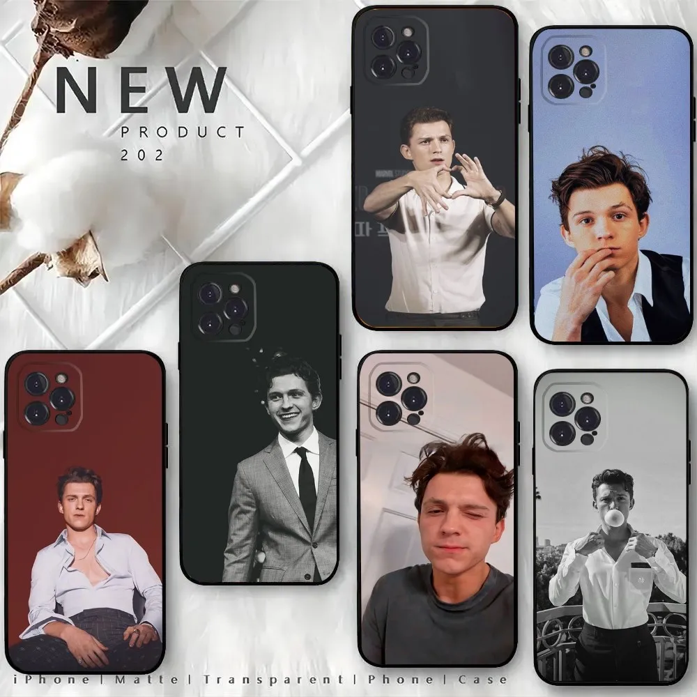 Actor T-Tom H-Holland-S Phone Case For iPhone15,14,13,12 Mini 11 Pro XR,X,XS,MAX 6S,7,8 Plus Silicone Cover Soft Black