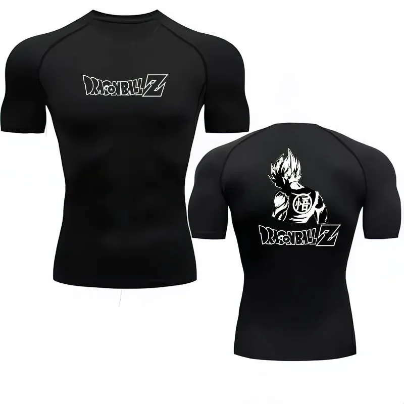 Anime Dragon Ball Z Goku 3D-Druck Unisex Schnelltrocknendes Atmungsaktives Kompressions-T-Shirt Kurzarm Fitness-Workout-Oberteil – Detail 2
