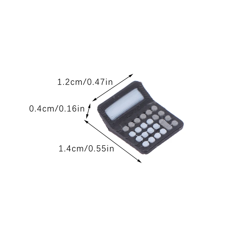 Mini calculatrice électronique de maison de course, accessoires de simulation de maison de poupées, décoration d'étude, 2 pièces, 1/12