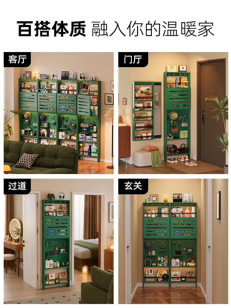 All solid wood extremely narrow cabinet hole board living room shelf bedroom living room antique storage wall bookshelf