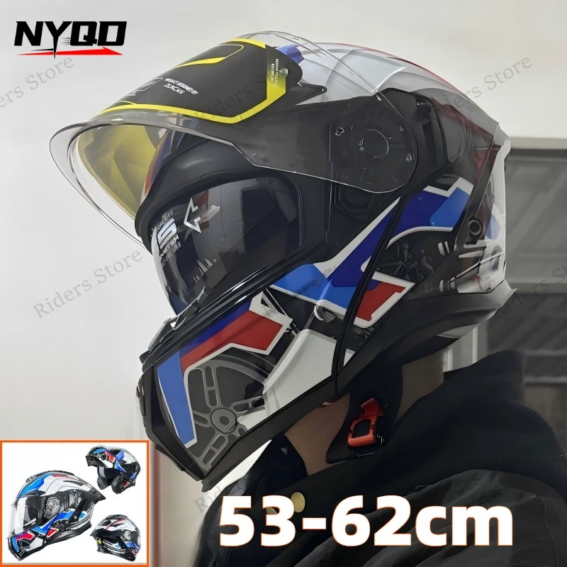 

Flip Up Motorcycle Helmet Dual Visor Unisex Full Face Helmet Summer Safety Helmet for Motorbike Electric Scooter Riding
