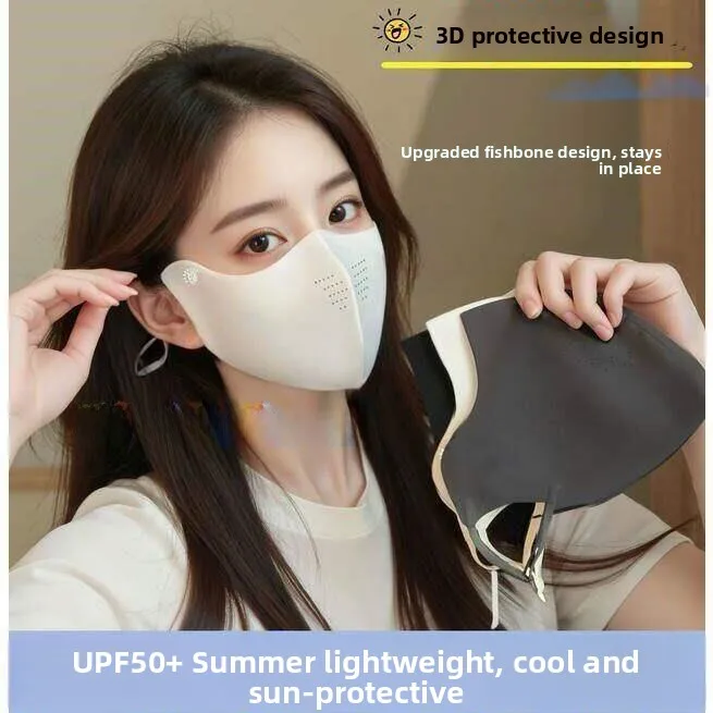 

Adjustable Women's Sunscreen Mask Breathable Ice Skin UV Protection High Aesthetic Value Medical Grade Outdoor Face Mask