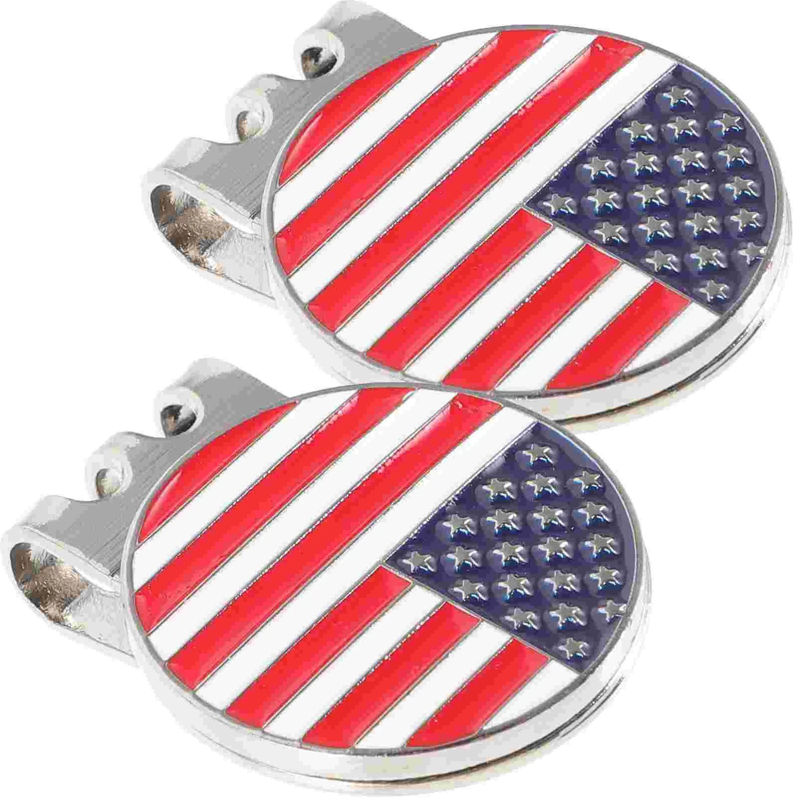 

2 Pcs Golf Hat Clip Delicate Marker Clips Decorative Portable Balls Golfs Accessories for Men Flag