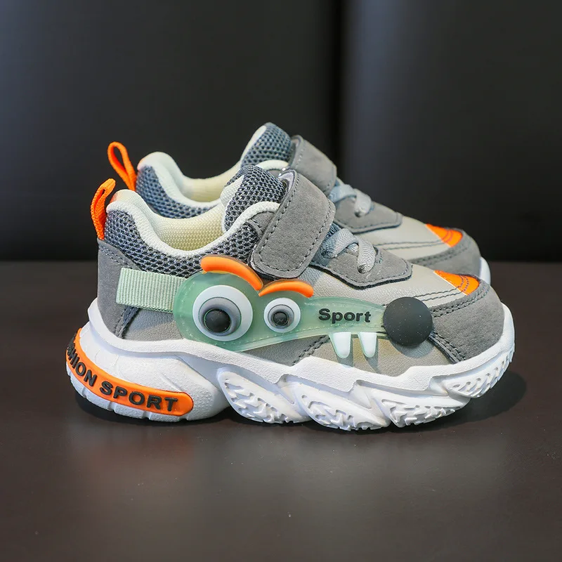 

Lightweight Cartoon Baby Walking Shoes Leather Surface Children's Sports Shoes Unisex Toddler Step-by-step Function Shoes