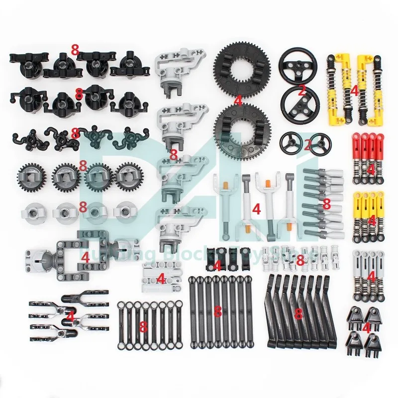 136 Pièces Connecteurs Techniques, Amortisseurs, Essieux – Ensemble de Briques de Construction Haute Technologie, Accessoires Créatifs, Jouet DIY