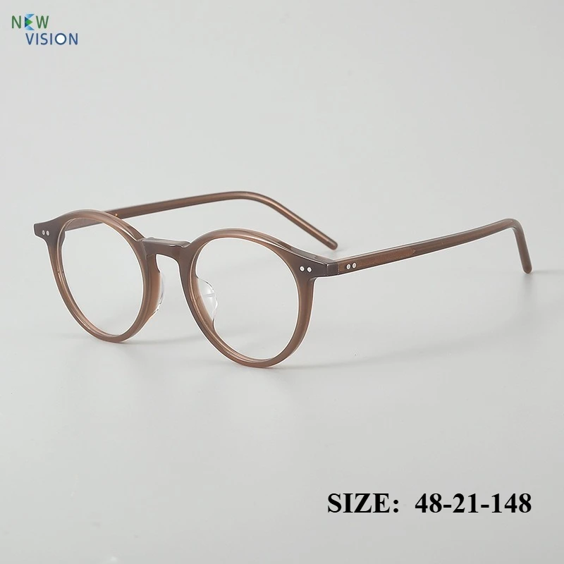

Новые женские оправы для очков цвета чая, художественный стиль, ацетат, ретро, круглые, оптические, для близорукости, для чтения, мужские, с защитой от синего света