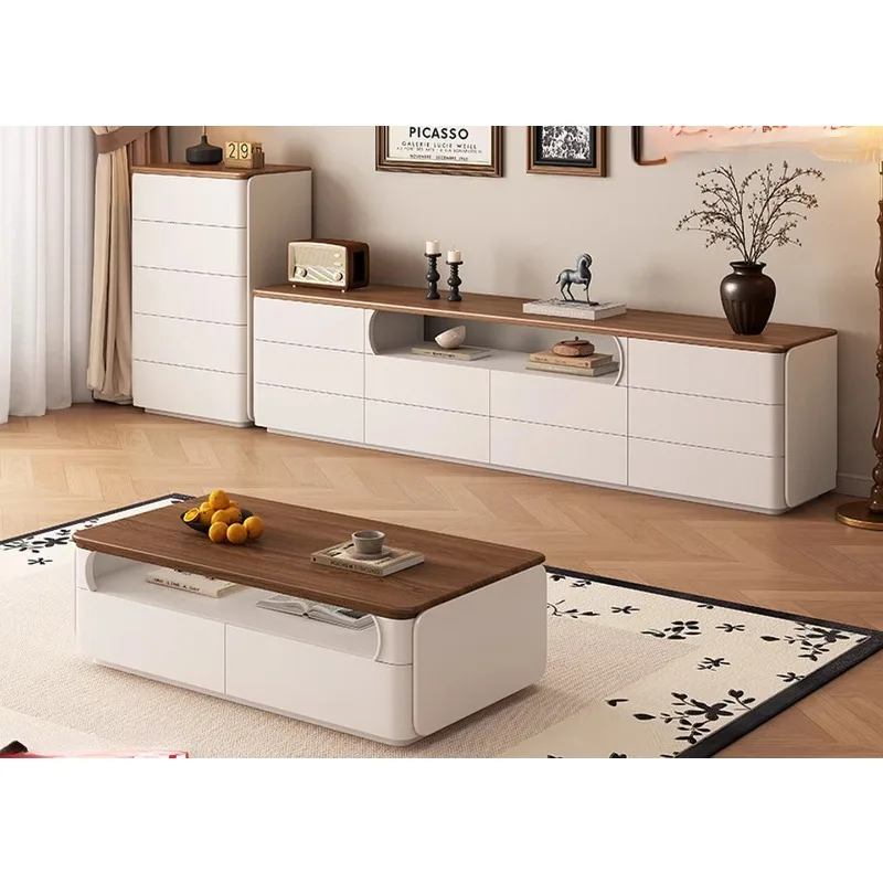 Solid wood TV cabinet medium antique walnut floor locker modern simple small apartment living room household floor cabinet