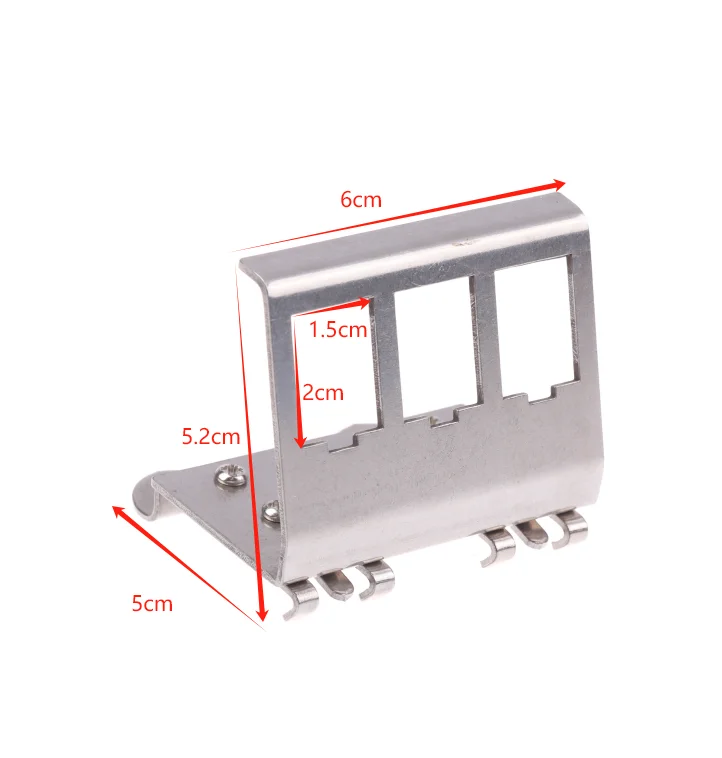 Adaptador Keystone de carril DIN RJ45, 3 puertos, soporte de conector, herramienta auxiliar de carril fijo de paso de red