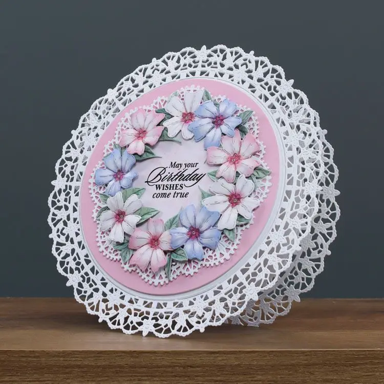 Bellflower Blooms Only Oversized Lace Circle Frame Metal Cutting Dies for DIY Handmade Scrapbooking Greeting Card May 2026 New