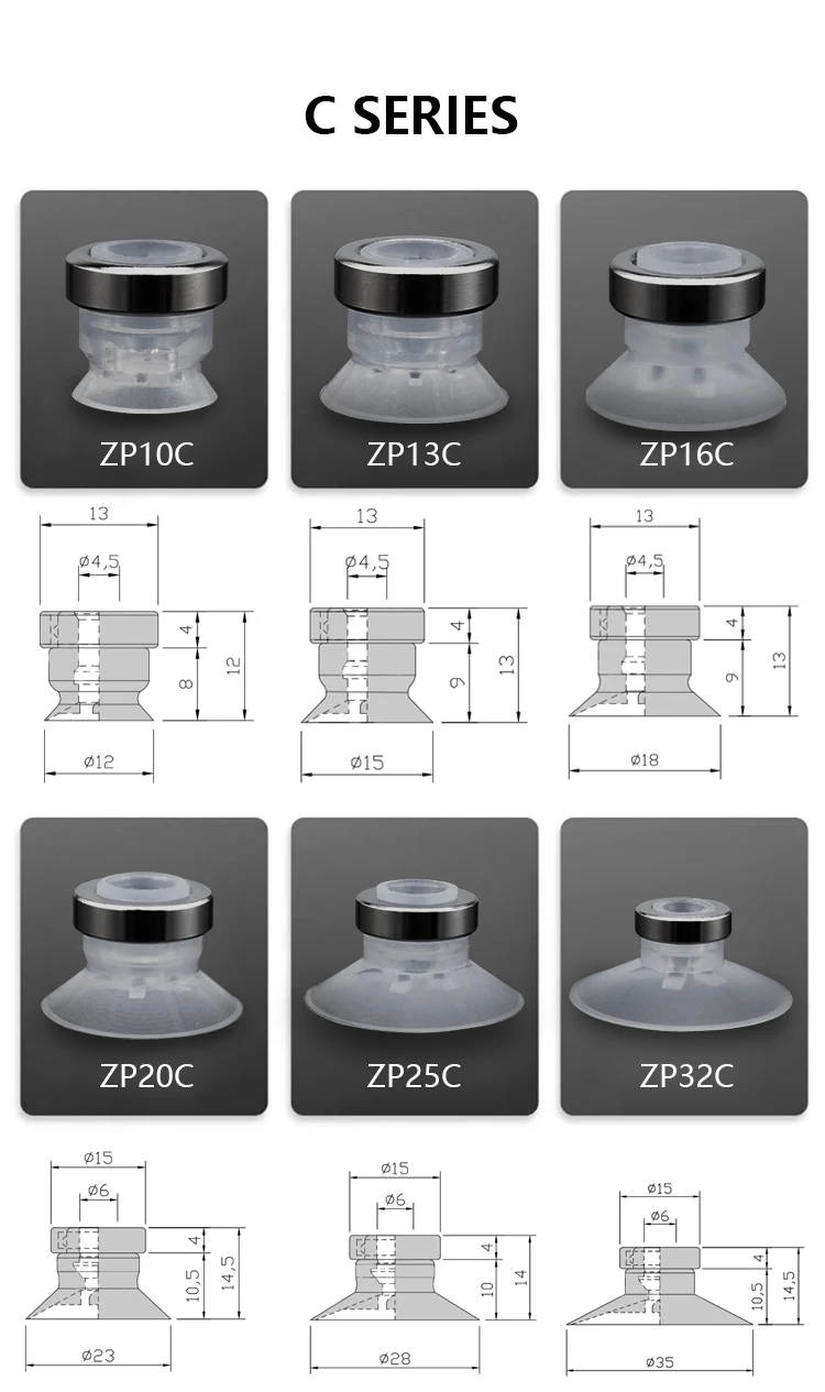 10pcs/lot SMC Parallel Ribbed C Series Vacuum Suction Cup ZP10CS ZP13CN ZP16CS ZP20CN ZP25CS ZP32CN ZP40CS ZP50CN Retainer Strap