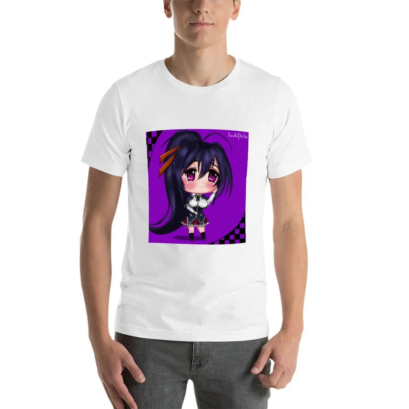 تي شيرت Akeno dxd تشيبي تي شيرت مع مطبوعات تي شيرت رجالي كاجوال