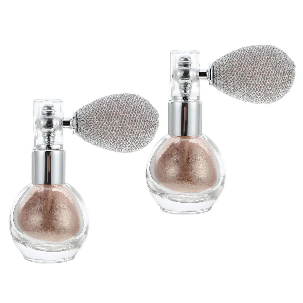 2 stuks hoogtepunt poederfles met glitterspray voor huidhaar glow effect niet-comedogene alle huidtypes glinsterende afwerking