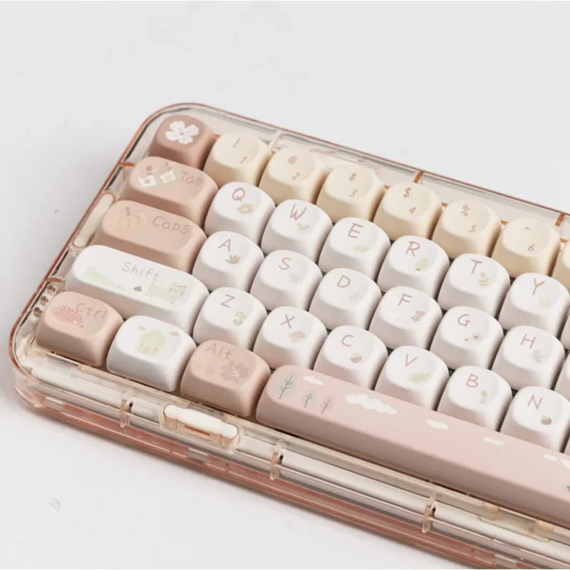 129 Key forest cabin PBT Keycap MOA Profile Dye Sublimation Keycap For Gaming Mechanical Keyboard Keycap MX Switch MOA Keycaps