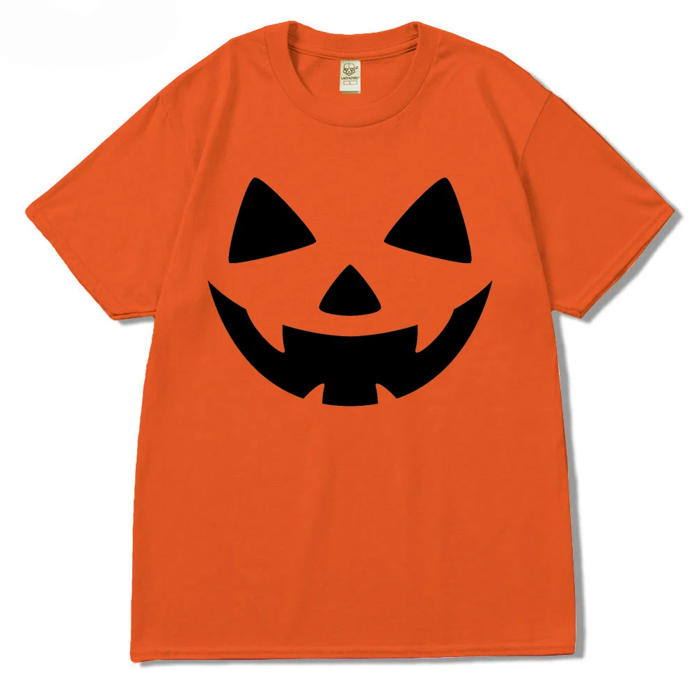 Trick or Treat Halloween Pumpkin T-shirt Costume Horror Trick or Cure Streetwear Short Sleeve Streetwear Bright Orange T Shirts