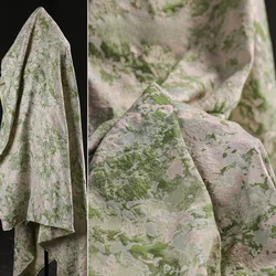 Pink Green Mottled Texture Jacquard Fabric  Moss Gradient Texture Reconstruction Retro Artistic Chinese Style Clothing Fabric