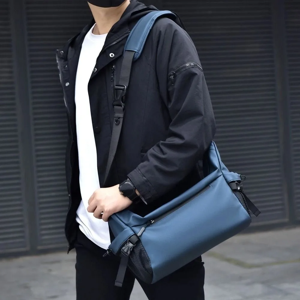 

Large Capacity Waterproof Chest Bag Korean Adjustable Strap Men's Shoulder Bag Zipper Simple Casual Mailman Bag Cycling