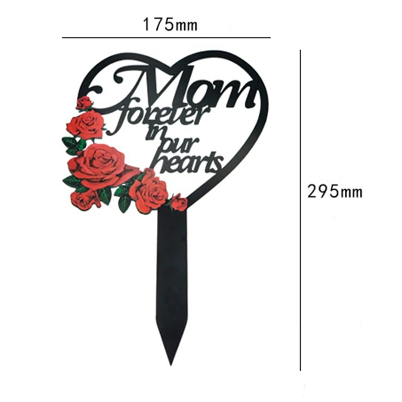 Memorial Grave Markers Heart Memorial Plaque Stake Sympathy Grave Markers Cemetery Cardinals Garden Stake Memorial