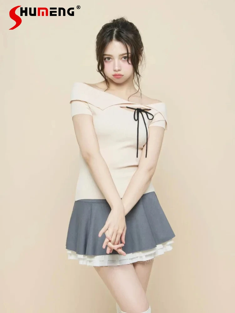 

Japanese Preppy Style Sweet Cute Girl Y2k JK Skirts High Waist A-line Layered Ruffle Elegant Versatile Mini Pleated Skirt Women
