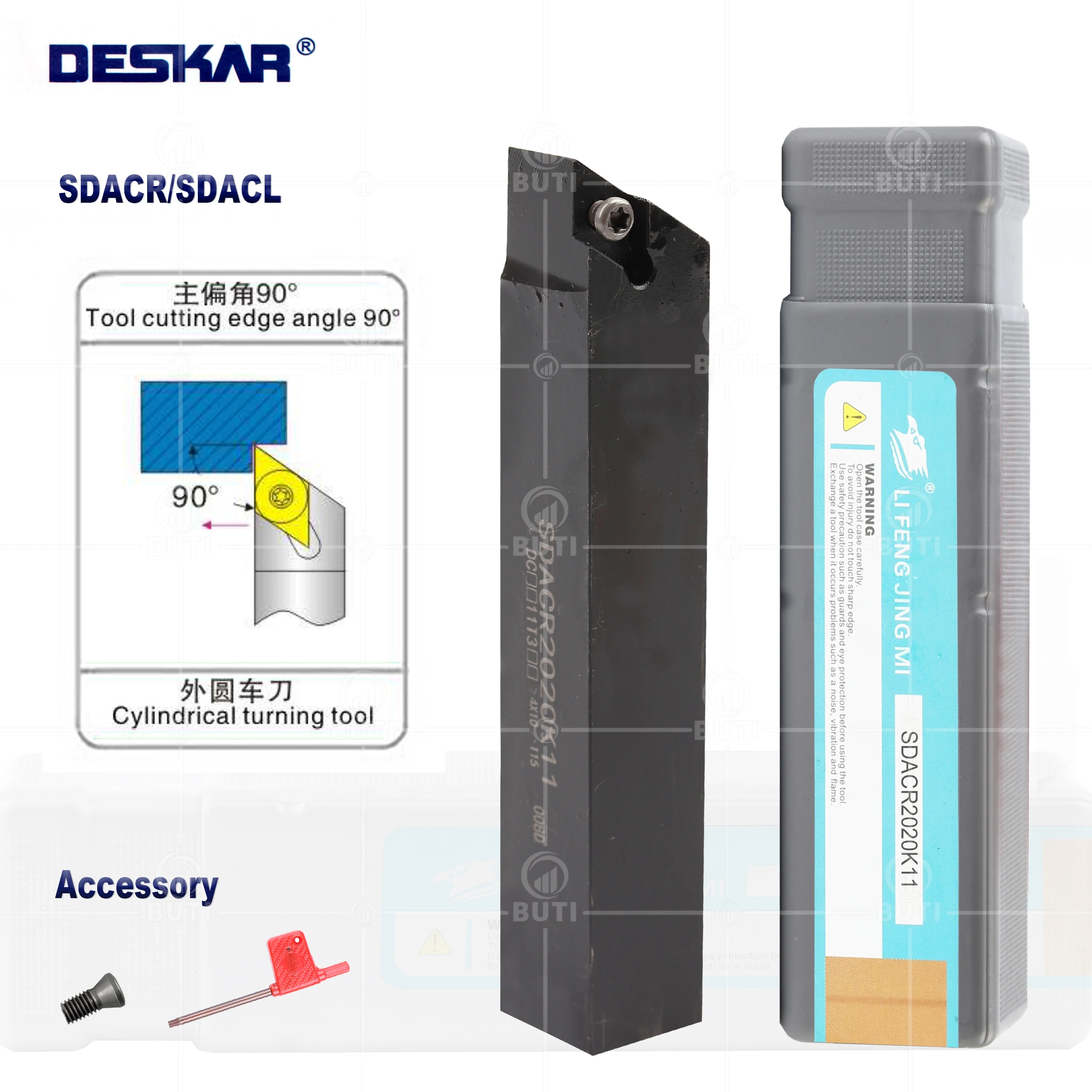 

DESKAR 100% Original SDACR0808 SDACR1010 SDACR1212 SDACR1616 SDACR2020 External Turning Tools SDACL Cutter Bar CNC Lathe Holder