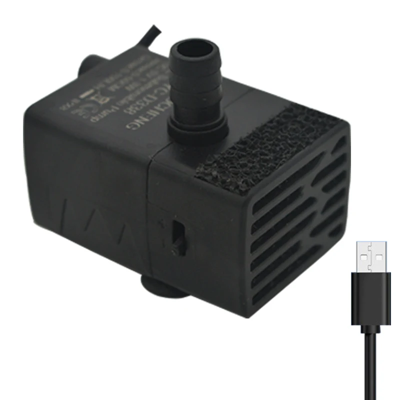 초저소음 USB 어항 물고기 탱크 여과 펌프 미니 애완동물 분수 수중 조절식 유량 물 순환 펌프 5V