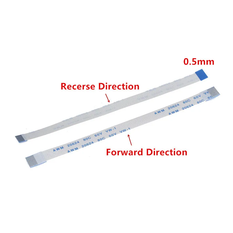 10Pcs 12Pin 14/16/18/20/22/24/26/28/30 Pin FFC FPC AWM 20624 80C 60V VW-1 0.5mm 1mm Pitch Flat Flexible Cable 5/10/15/20/30/40cm