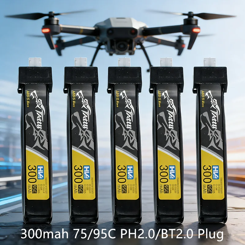 NEW TATTU 300mah 75C/95C 3.8VLipo Battery With BT2.0/PH2.0 PlugFor RC Helicopter Quadcopter FPV Racing Drone Parts