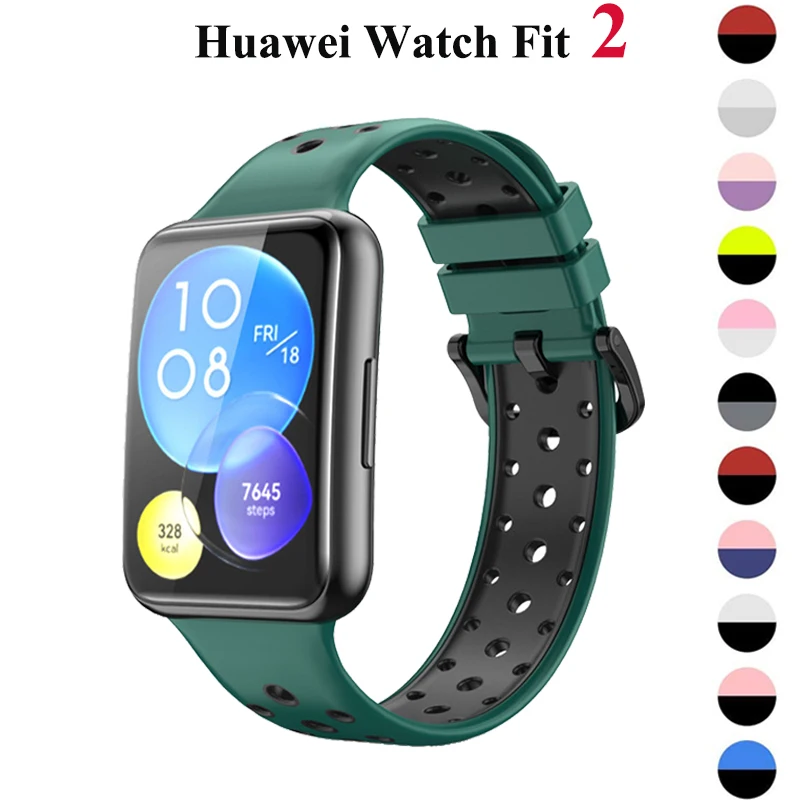 

Sport Silicone Band For Huawei Watch FIT 2 Strap smartwatch correa Wrist Loop watchband Breathable bracelet fit2 Accessories