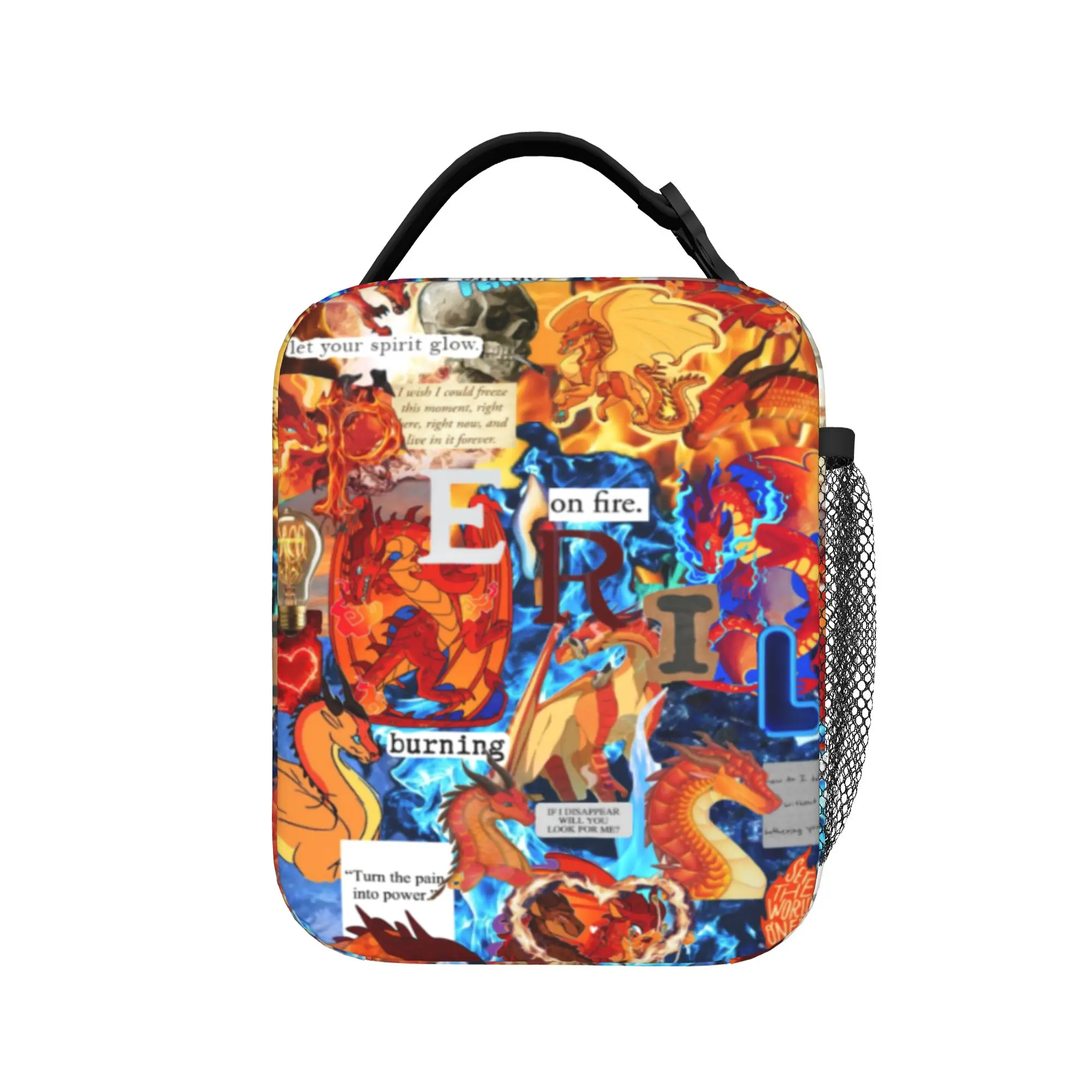 Wing Of Fire dragon Insulated Lunch Bags for Men Women  Food Container Reusable Cooler Thermal Bento Box For Work