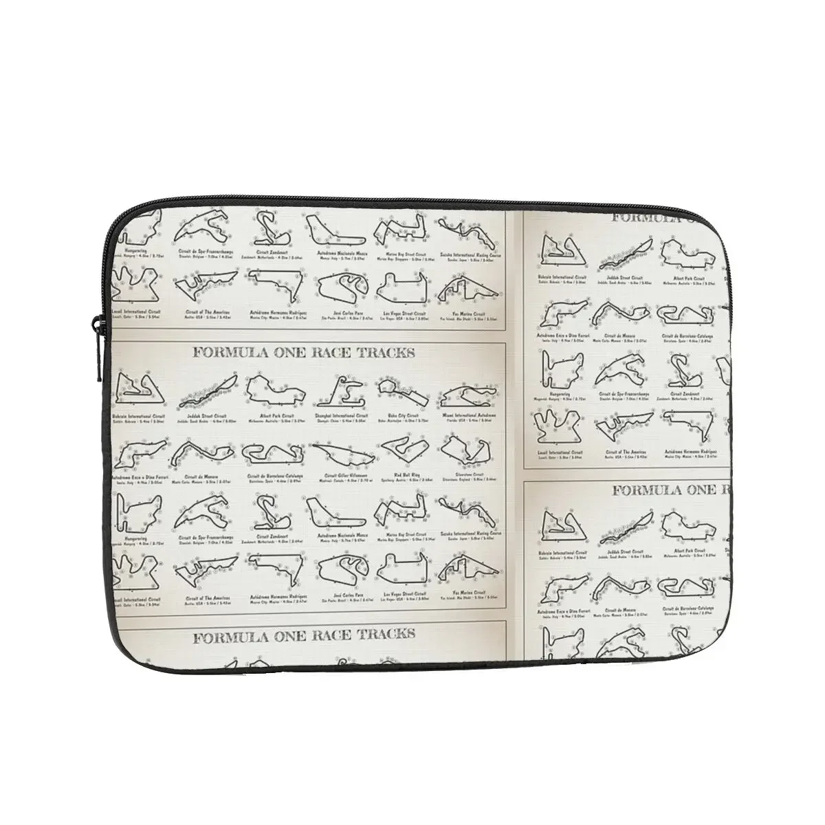 F1 Race Tracks (Blueprint - Light Ivory) Notebook Laptop Bag Case Pouch 10 12 13 15 17 Inch Tablet Shockproof Case Bag