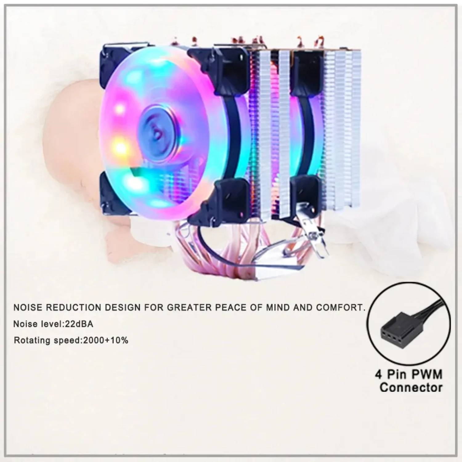 X99 Processor Cooler 6 Heat Pipes 4PIN PWM 90mm Rgb Fan For LGA 2011/1700/1200/1366/AM4 - Hurricane Cooling CPU Fan