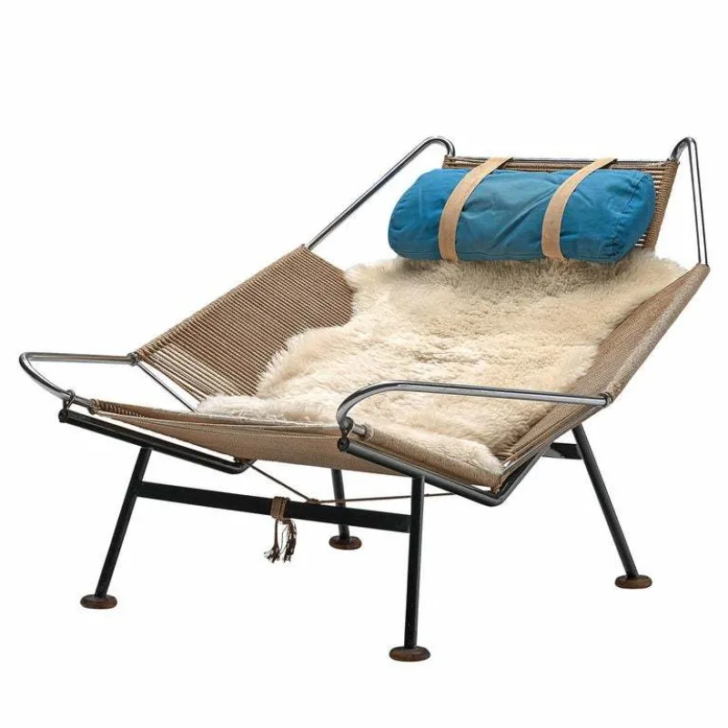 Modern simple hemp rope woven sailing pedal leisure lazy recliner