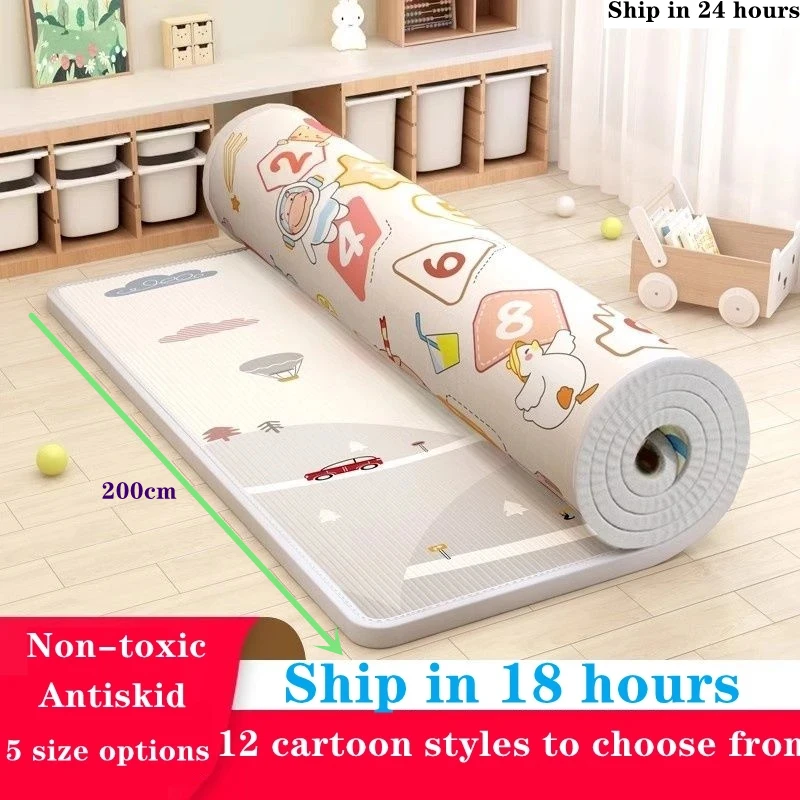 Double Sided Pattern 200x180cm Baby Activity Gym Crawling Play Mats Carpet Non-toxic High-quality Children's Safety Game Mat Rug