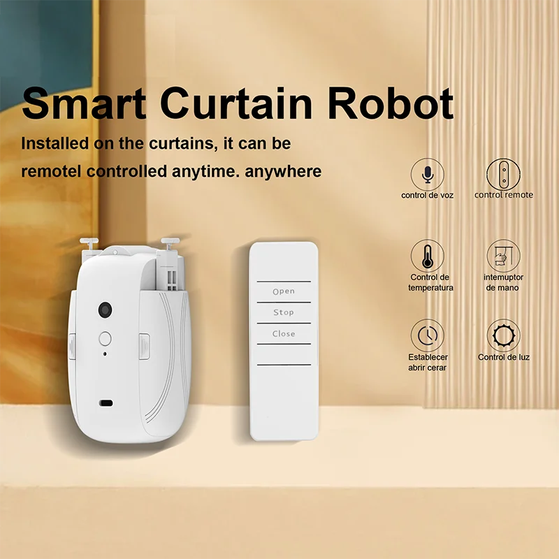 Smart For Home Curtain Opener Electronic T/U Track Curtain Motor Robot Remote Button Control Automatic Curtain Opener