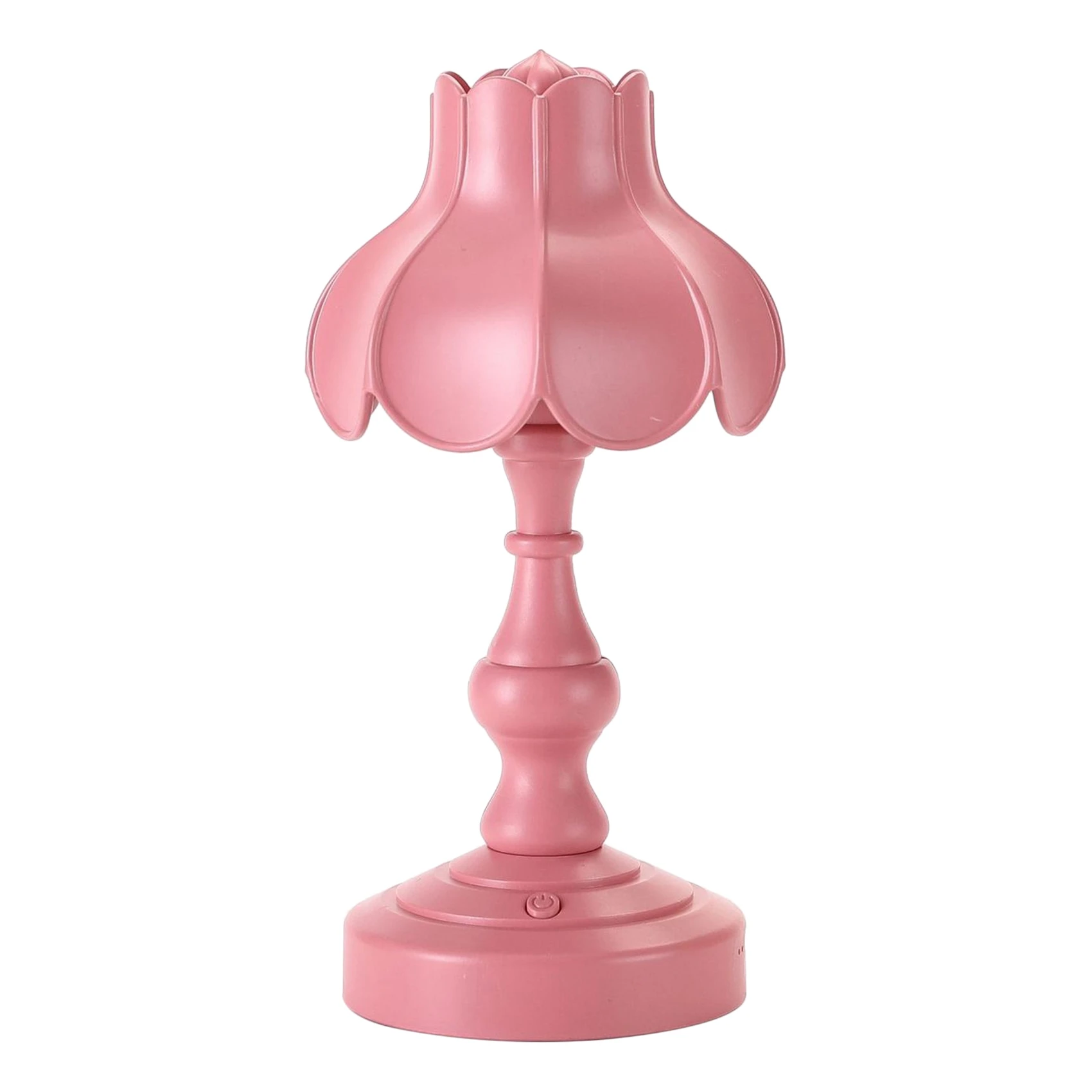 

European Lotus Bedside Lamp Decor Mini LED Night Light for Mall Room Bar Home Small Reading Table Light - Fuschia