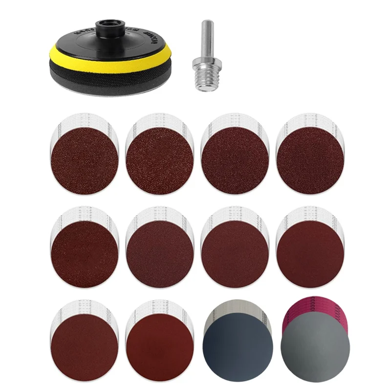 Accesorios de discos de lijado para amoladora angular ABRE-123PCS, almohadilla de respaldo de gancho y bucle de 4 pulgadas con rosca 5/8-11, almohadilla de lijado en seco y húmedo