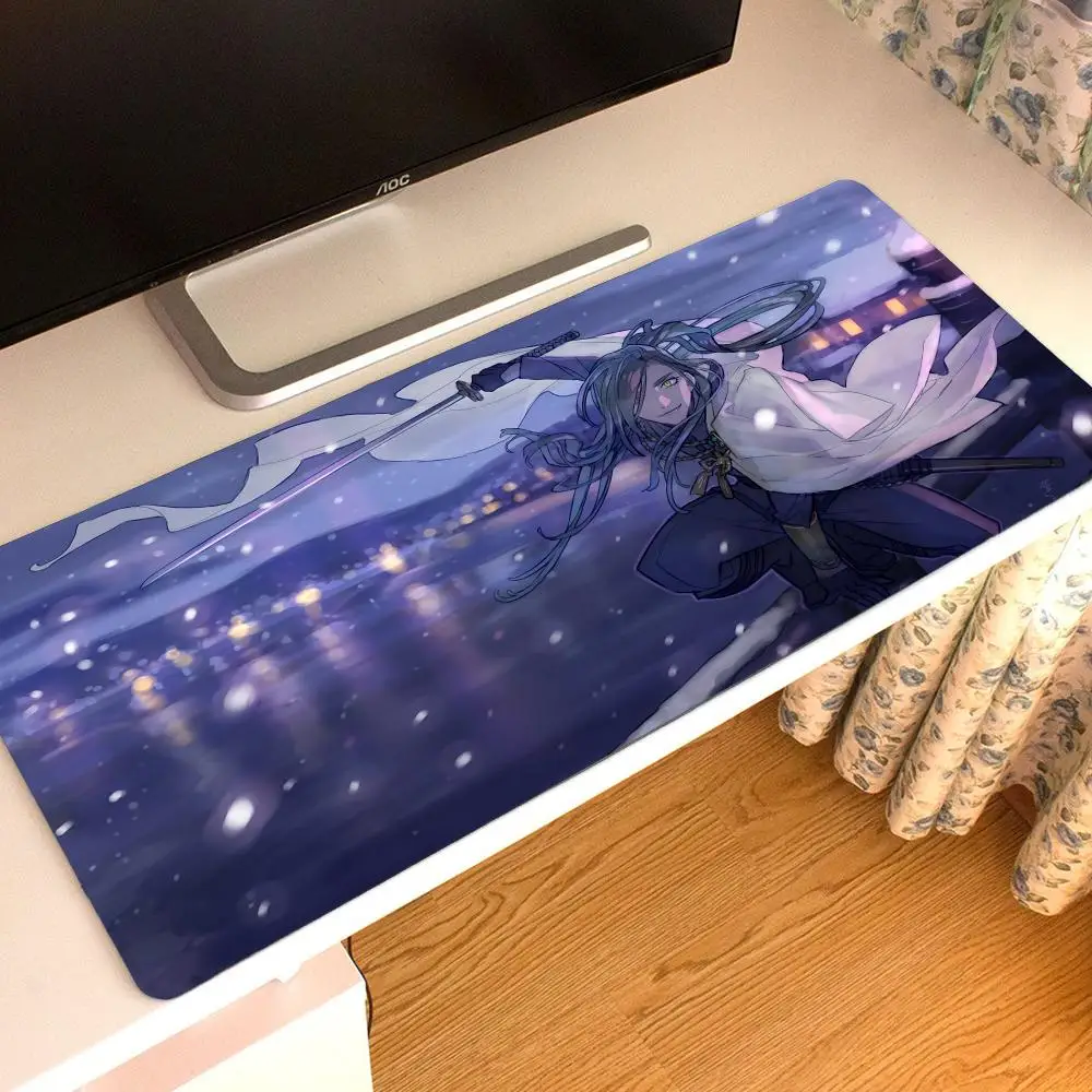 Alfombrilla de ratón Anime T-Touken Ranbu Tapetes de Mesa Teclado, Borracha Kawai, Tapete de Mesa Antiderrapante, XXL90x40cm