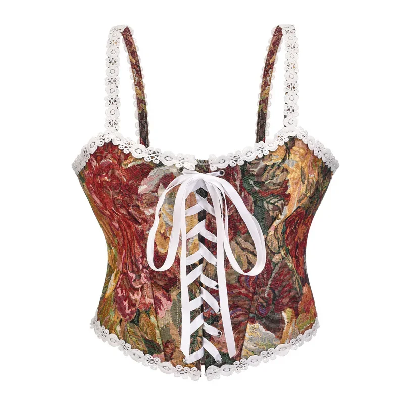 

Коричневый викторианский корсет Overbust, винтажные корсеты во французском стиле, средневековые бюстье, топ, бурllesque, костюм в стиле панк, готическая одежда