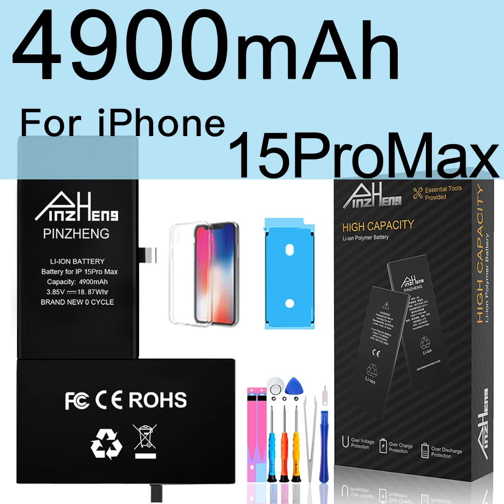 PINZHENG Echte Hoge Capaciteit Batterij Voor iPhone 14 15 Pro Max 14 Pro 15 Pro 14 Plus 15 Plus 14 Pro Max vervangende Batterijen