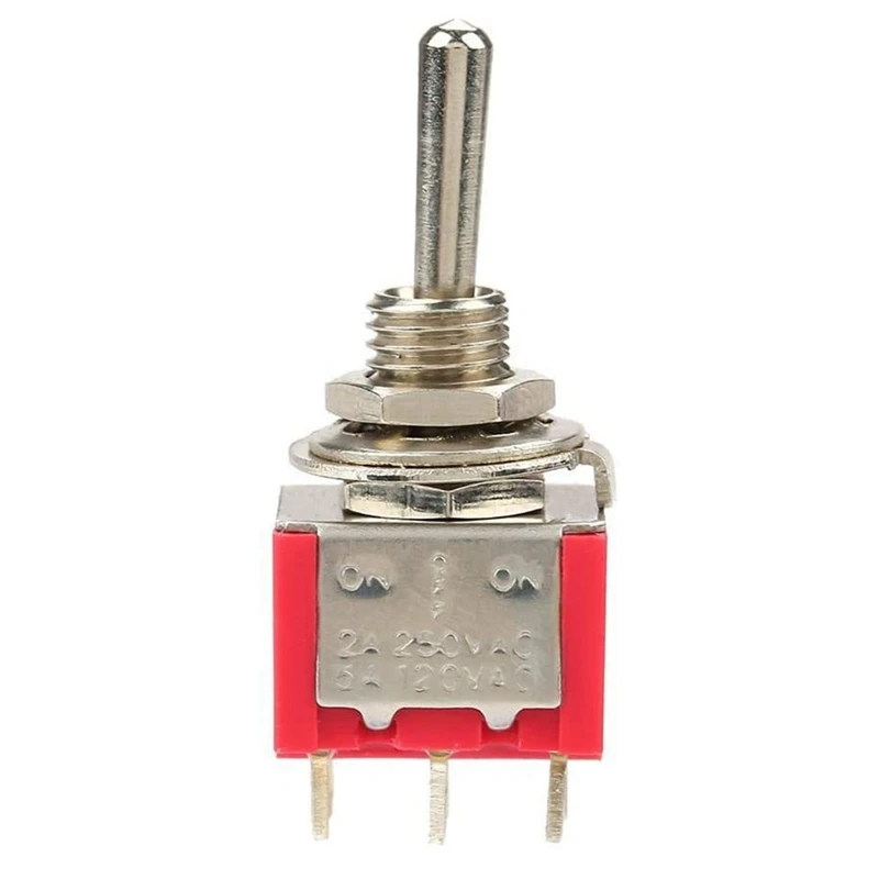 10 Pieces Of Toggle Switch ON-OFF-ON 3 Position Toggle Switch DPDT 6-Pin 6Mm 2A / 250VAC 5A / 120VAC