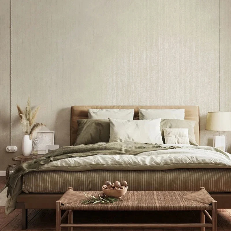 

Modern Nordic Linen Grey Wall Papers Home Decor Non Woven Solid Color Wallpaper for Living Room Bedroom Covering