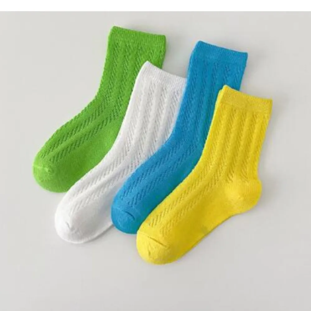 

Children summer new hollow out mesh socks rural wind fan thin baby socks rainbow color chaussette fille