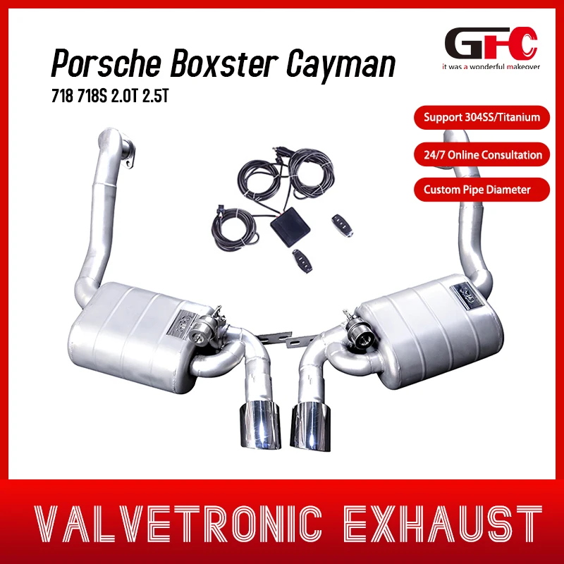 

Выхлопная система GFC SUS304 Catback для PORSCHE BOXSTER/CAYMAN 718 718S 2017~UP 2.0T/2.5T, автомобильный глушитель, выхлопная труба