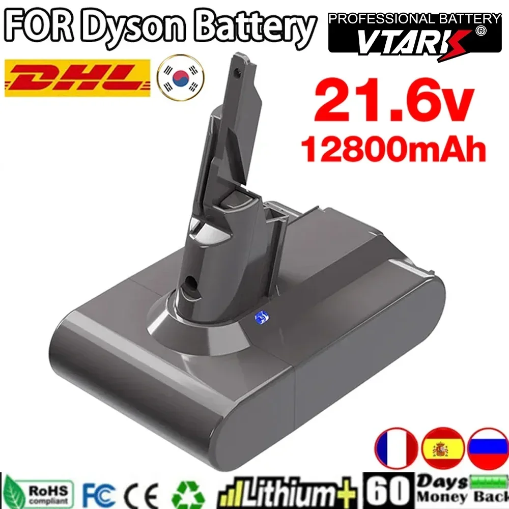 

12800mAh 21.6V Replacement Battery for Dyson V7/SV11 Motorhead Pro V7 Trigger V7 Animal V7 Car + Boat Handheld Vacuum Cleaner