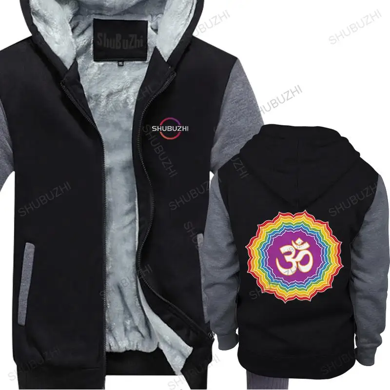 

Seven Chakras Colors hoodies Men Cotton Buddha Mandala thick Flower fleece Tops long Sleeved Flower Of Life Clothing Gift
