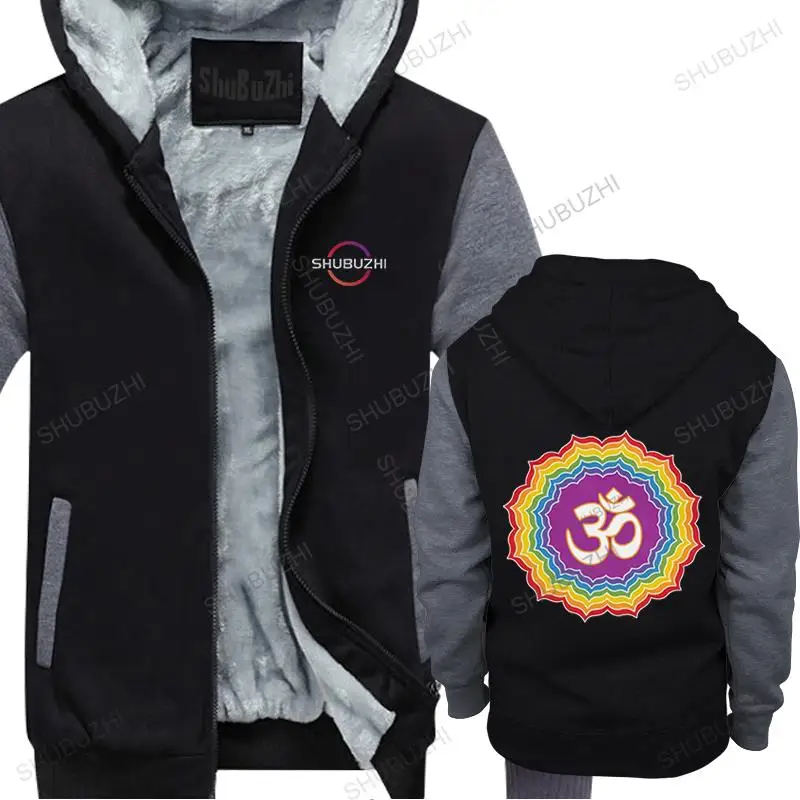 Seven Chakras Colors hoodies Men Cotton Buddha Mandala thick Flower fleece Tops long Sleeved Flower Of Life Clothing Gift