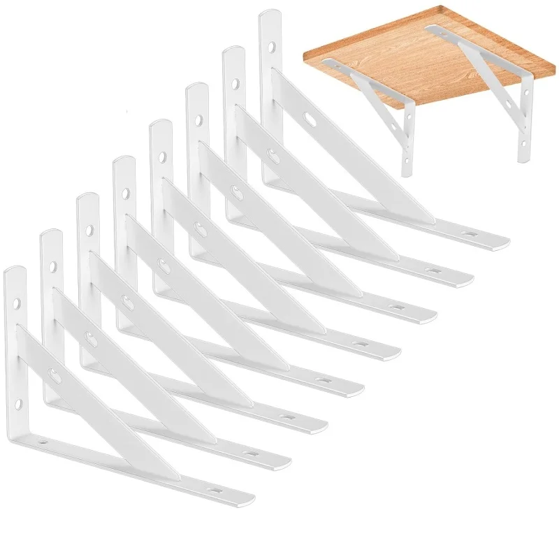 2/4/8Pcs Heavy Duty Floating Metal Shelf Brackets,6-12" L Shaped Racks,Wall Mount Shelves Support Angle Brackets,Tripod Bracket image 2