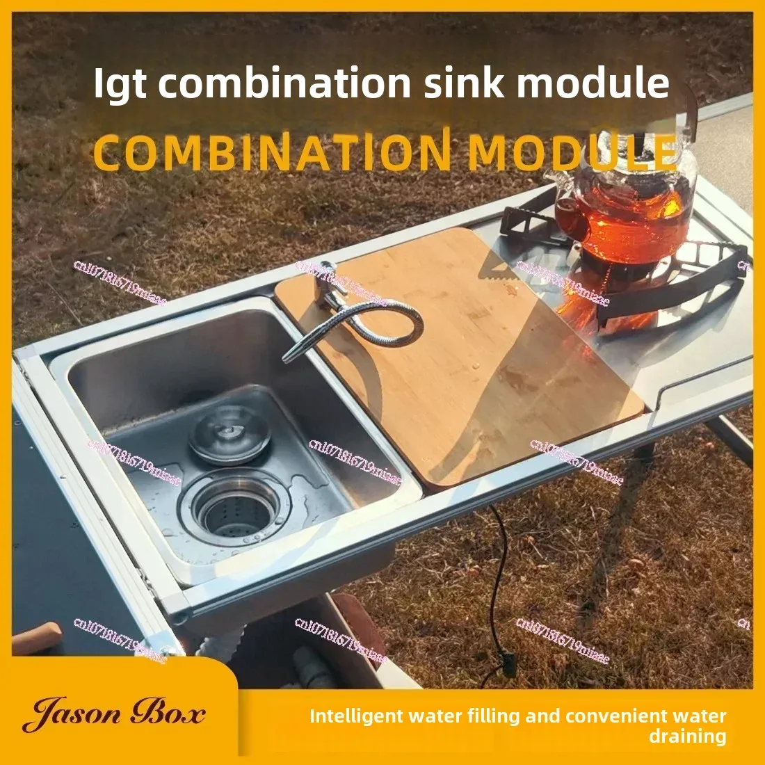 Outdoor Igt Camping Table Kitchen Zebra One Unit Sink Module Combination of Faucet Washing Basin Pool Snow Peak