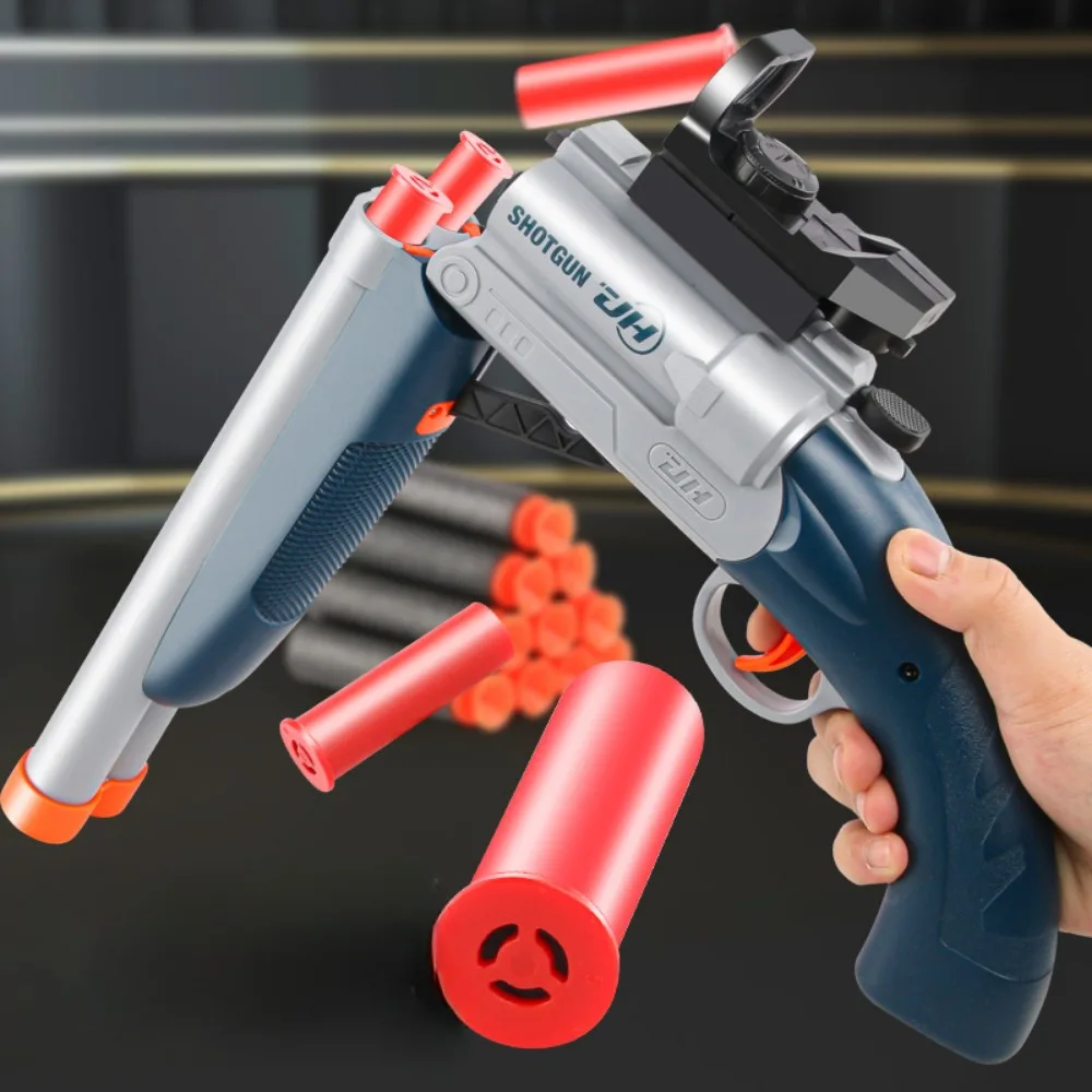 Speelgoedpistool met dubbelloops Realistische zachte kogelblazers Educatief schietspeelgoed Shotgun Cadeaus voor jongens Kerstverjaardag