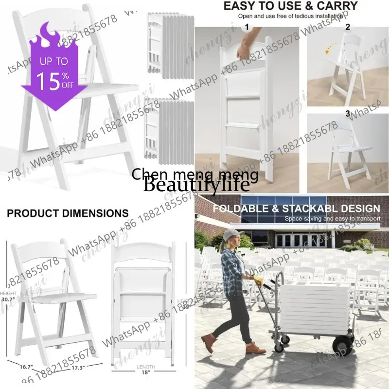 

03A Resin Folding Chairs with Cushions - 20 Pack White Lightweight Plastic Chairs for Comfortable Seating and Easy Folding.